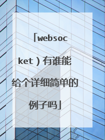 websocket)有谁能给个详细简单的例子吗