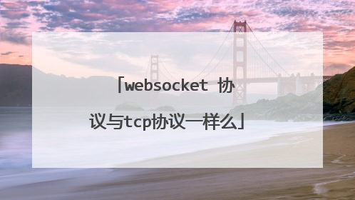 websocket 协议与tcp协议一样么