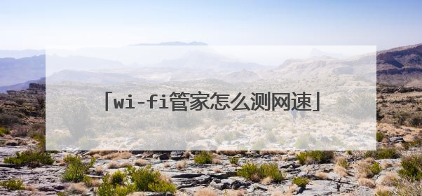 wi-fi管家怎么测网速