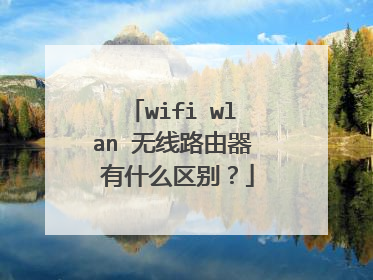 wifi wlan 无线路由器 有什么区别?