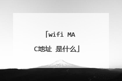 wifi MAC地址 是什么