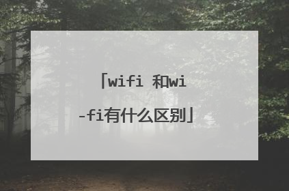 wifi 和wi-fi有什么区别