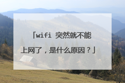 wifi 突然就不能上网了，是什么原因？