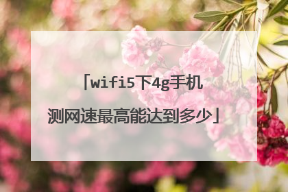 wifi5下4g手机测网速最高能达到多少