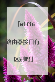 wifi6路由器接口有区别吗