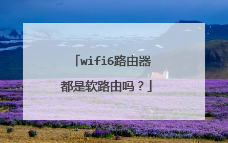 wifi6路由器都是软路由吗？