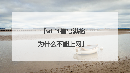 wifi信号满格为什么不能上网