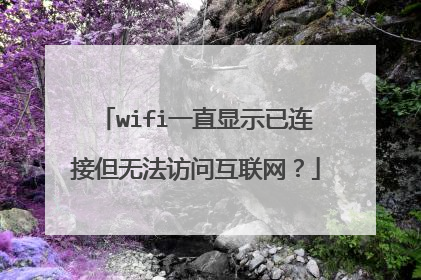 wifi一直显示已连接但无法访问互联网?