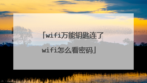 wifi万能钥匙连了wifi怎么看密码