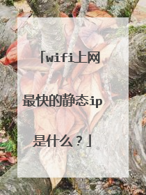 wifi上网最快的静态ip是什么？