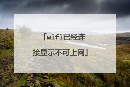 wifi已经连接显示不可上网