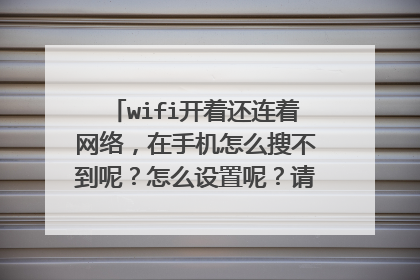 wifi开着还连着网络，在手机怎么搜不到呢？怎么设置呢？请高手指点迷津！