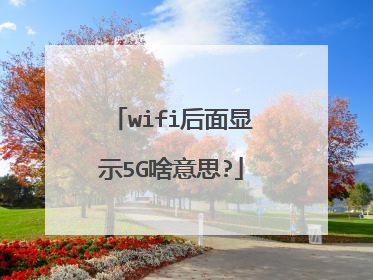 wifi后面显示5G啥意思?