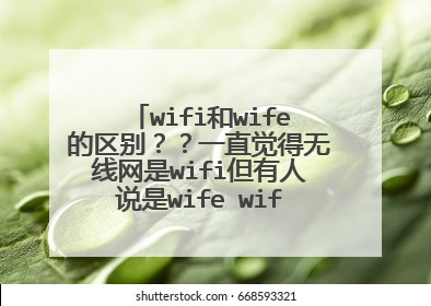 wifi和wife的区别？？一直觉得无线网是wifi但有人说是wife wife不是妻子吗