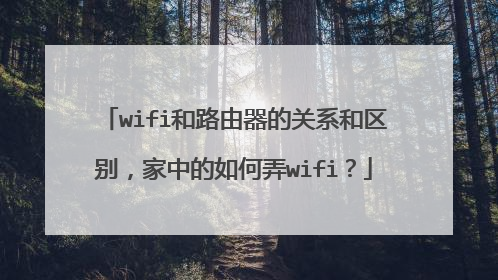 wifi和路由器的关系和区别，家中的如何弄wifi？