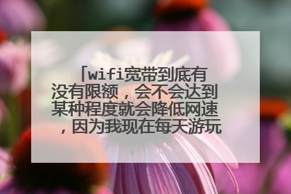 wifi宽带到底有没有限额，会不会达到某种程度就会降低网速，因为我现在每天游玩云游戏，很担心？