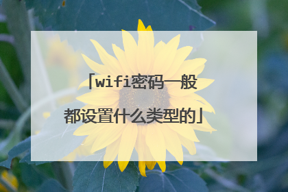 wifi密码一般都设置什么类型的