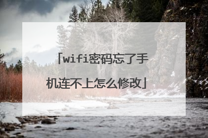 wifi密码忘了手机连不上怎么修改