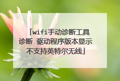 wifi手动诊断工具诊断 驱动程序版本显示不支持英特尔无线