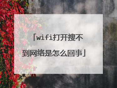 wifi打开搜不到网络是怎么回事