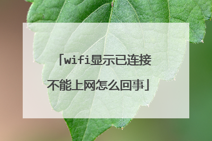 wifi显示已连接不能上网怎么回事