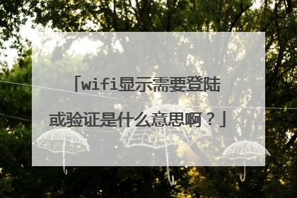 wifi显示需要登陆或验证是什么意思啊？