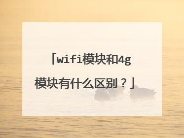 wifi模块和4g模块有什么区别？