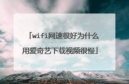 wifi网速很好为什么用爱奇艺下载视频很慢