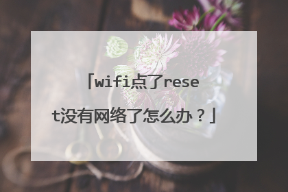 wifi点了reset没有网络了怎么办?