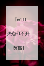 wifi热点打不开黄播
