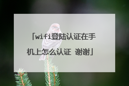 wifi登陆认证在手机上怎么认证 谢谢