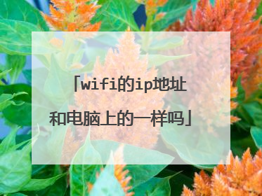 wifi的ip地址和电脑上的一样吗