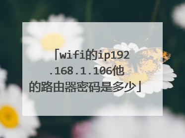 wifi的ip192.168.1.106他的路由器密码是多少