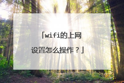 wifi的上网设置怎么操作?