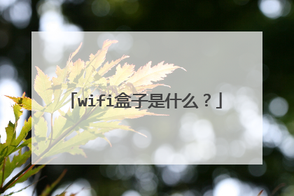 wifi盒子是什么？