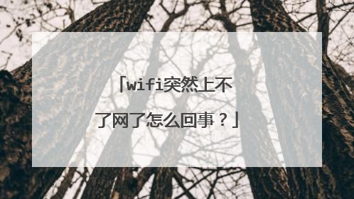 wifi突然上不了网了怎么回事?