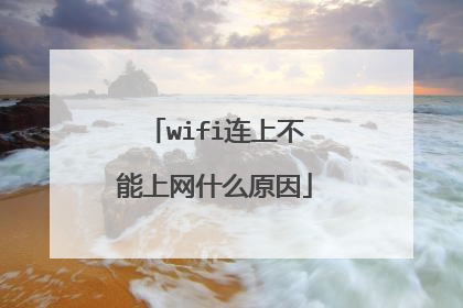 wifi连上不能上网什么原因