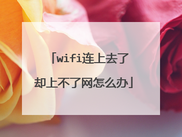 wifi连上去了却上不了网怎么办