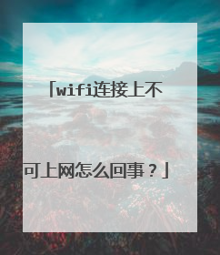 wifi连接上不可上网怎么回事？