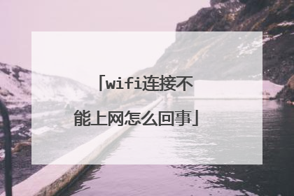 wifi连接不能上网怎么回事