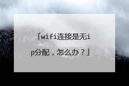 wifi连接是无ip分配，怎么办？