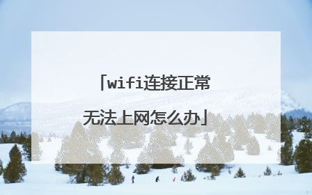 wifi连接正常无法上网怎么办
