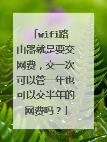 wifi路由器就是要交网费,交一次可以管一年也可以交半年的网费吗?