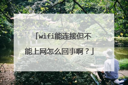 wifi能连接但不能上网怎么回事啊？