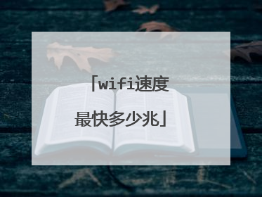 wifi速度最快多少兆