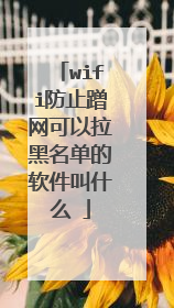 wifi防止蹭网可以拉黑名单的软件叫什么∼