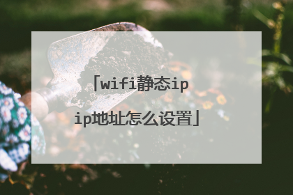 wifi静态ip ip地址怎么设置