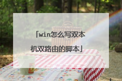 win怎么写双本机双路由的脚本