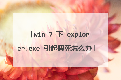 win 7 下 explorer.exe 引起假死怎么办