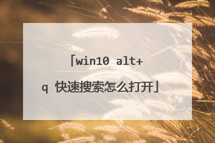win10 alt+q 快速搜索怎么打开